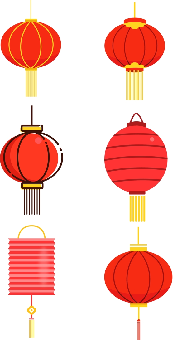 灯笼元旦中国风新年装饰矢量可商用元素
