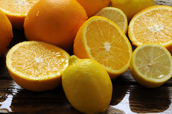 新鲜柠檬橙子摄影图片