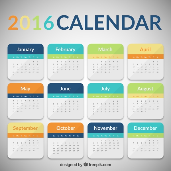2016日历模板设计图片