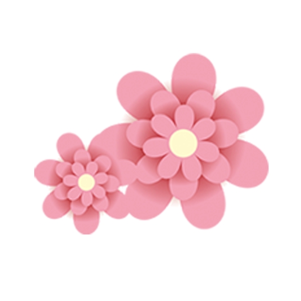粉色剪纸花朵装饰