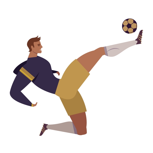 足球踢球姿势矢量素材