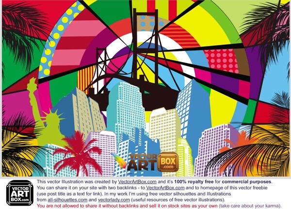 波普艺术风格的彩色背景图案海报图