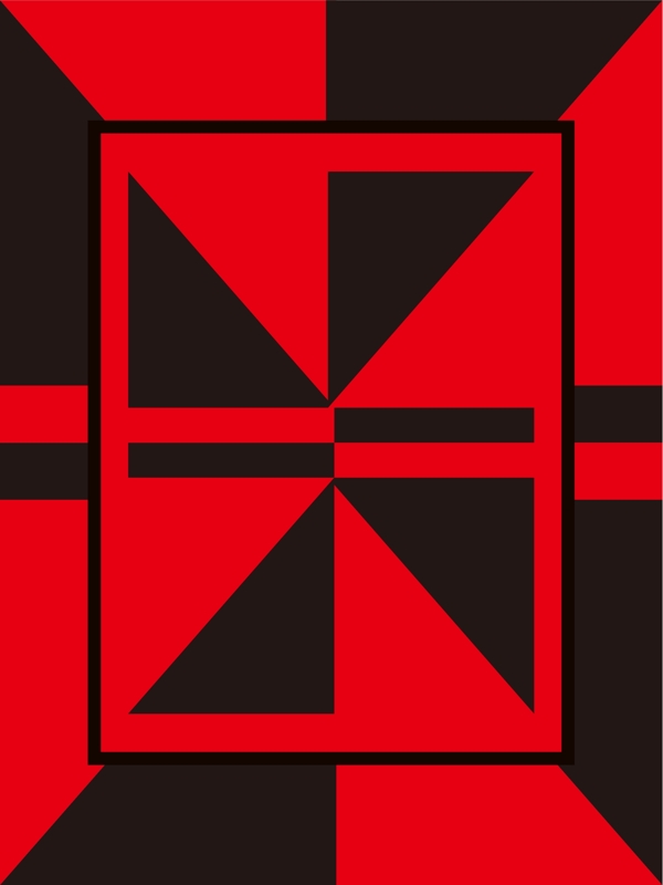 红黑几何方块图案广告背景