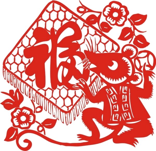 老鼠剪紙圖片
