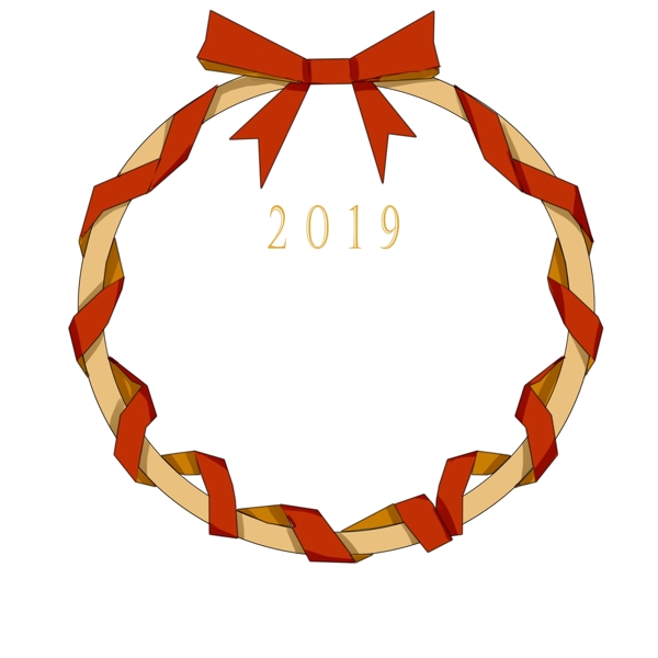 2019年新年蝴蝶結(jié)裝飾邊框