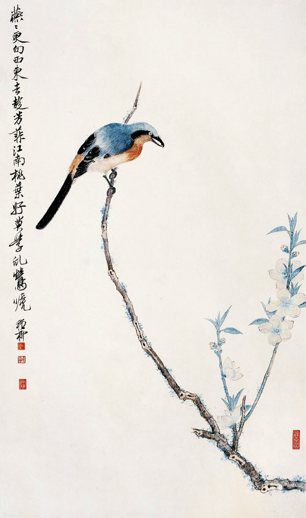 桃花幽禽圖片