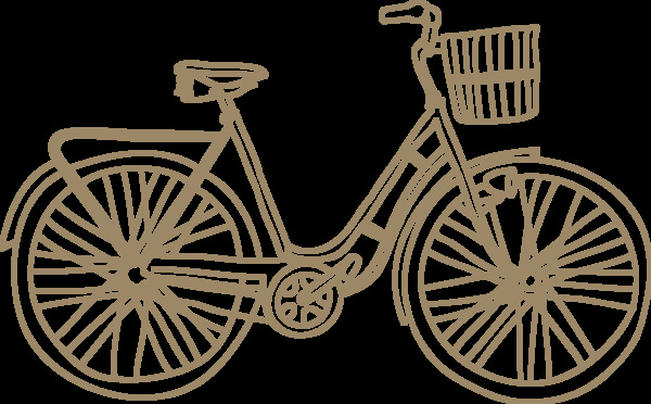 手绘单车自行车线稿免抠png透明图层素材