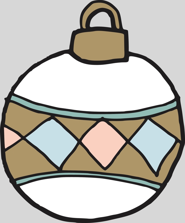 彩色圣诞节温馨卡通动物灯泡装饰矢量素材