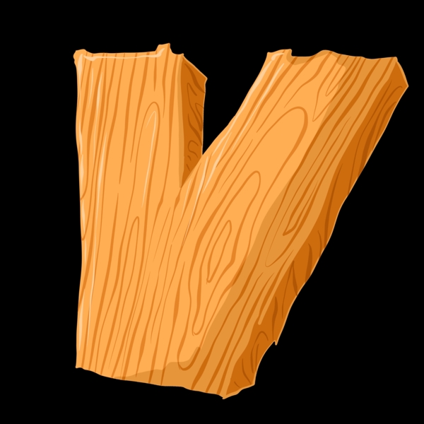 V字的木板手绘插画