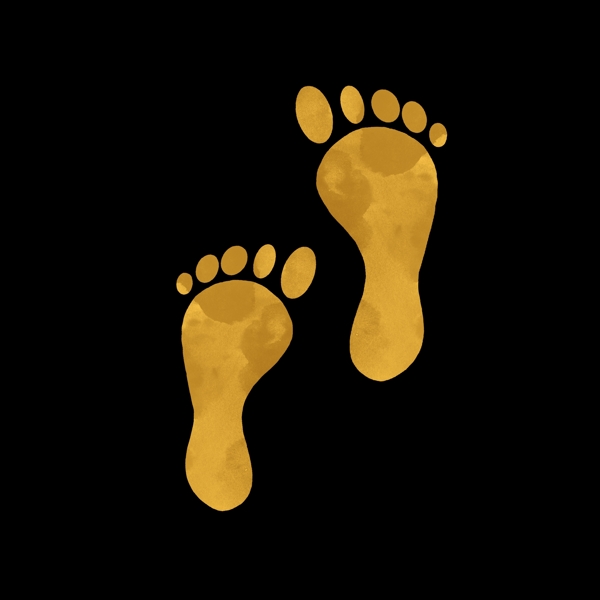黄色污渍的人类脚印