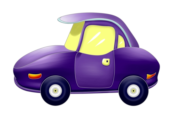 紫色汽车卡通插画