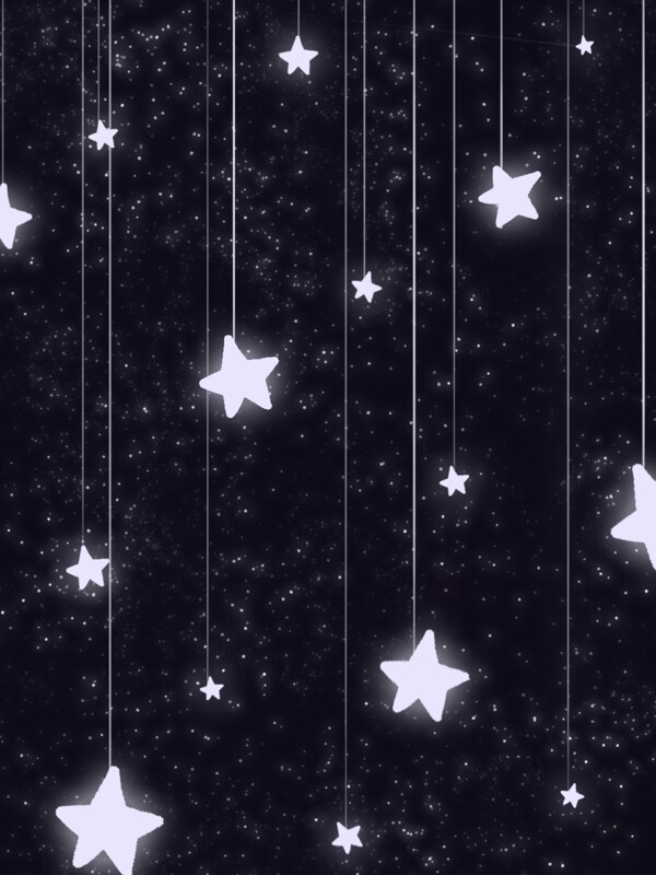 純原創(chuàng)手繪小清新星空夜幕插畫背景素材