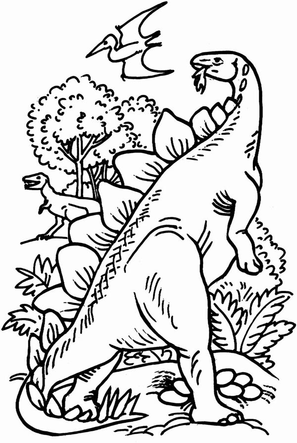 遠(yuǎn)古時代的動物恐龍手繪畫動物素描