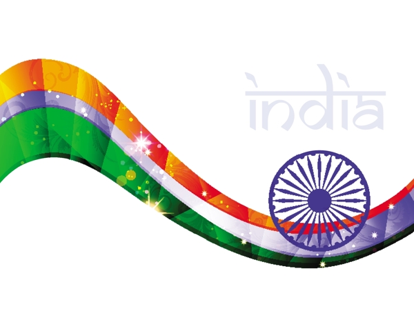 闪亮的印度国旗波背景