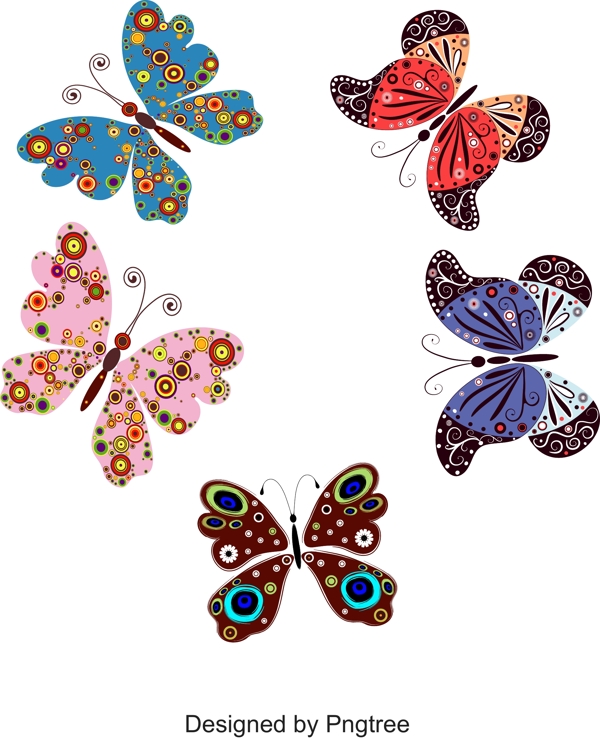 简单卡通手绘蝴蝶图案