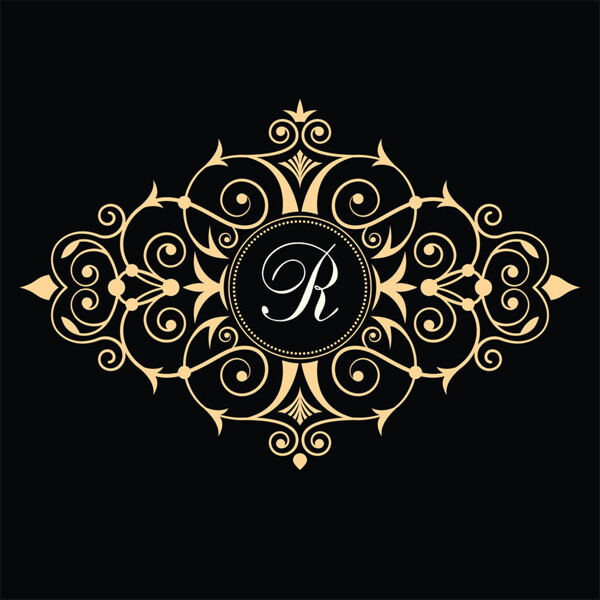 字母r和花纹logo图片