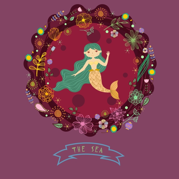 美麗的美人魚花圈