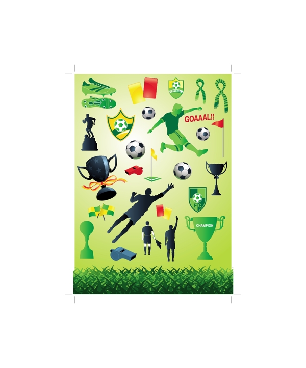 绿色世界杯图标背景