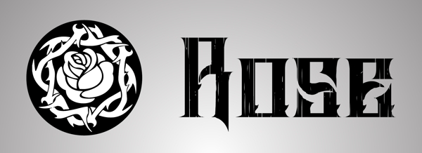 矢量黑色游戲薔薇logo
