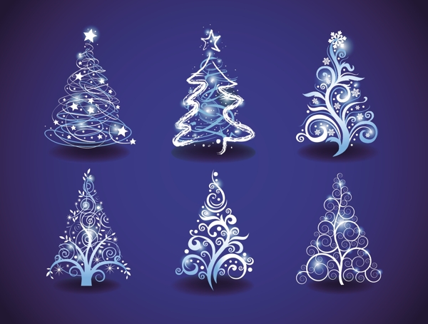 蓝色炫丽圣诞树