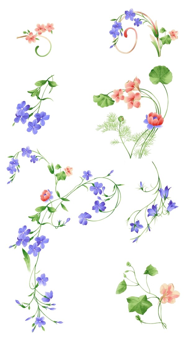 清新手繪小花