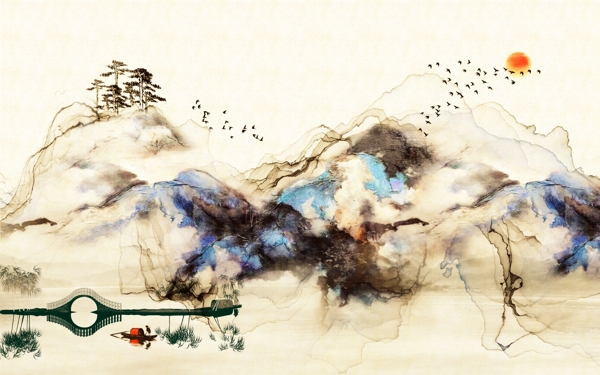 新中式背景墻