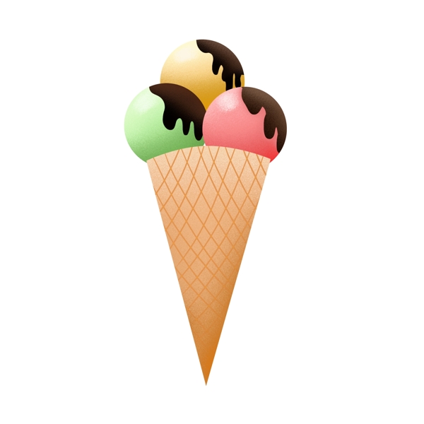 手绘小清新糖果色夏日甜品冰淇淋元素