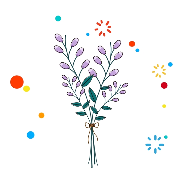 MBE紫色花束卡通手绘花卉植物花朵