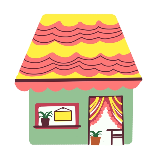 漂亮的小房子插画