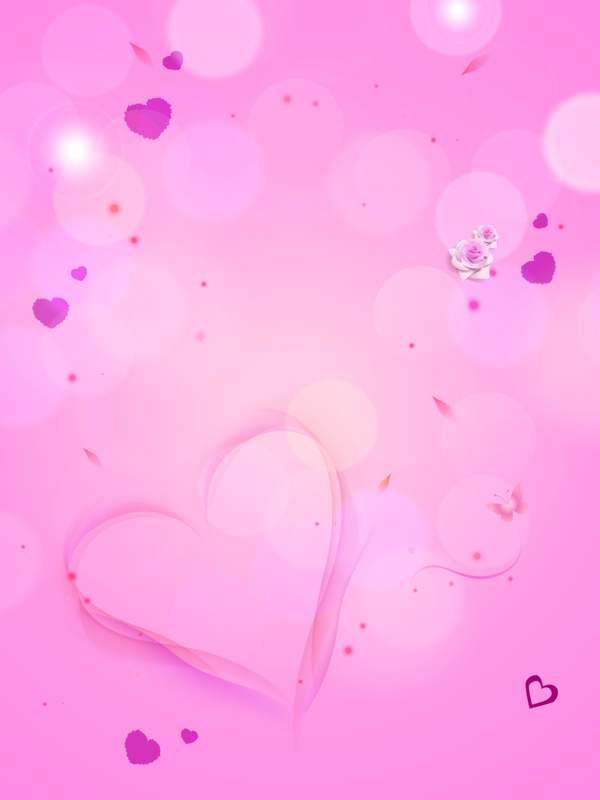 粉色浪漫心形海报背景素材