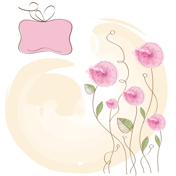 浪漫溫柔的鮮花矢量背景
