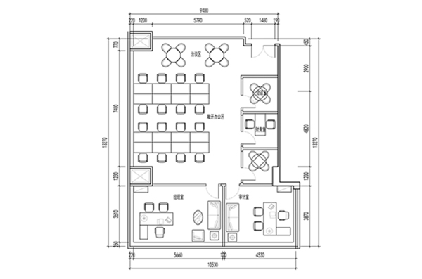 办公室空间CAD平面方案