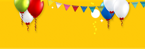 黃色歡慶時尚banner