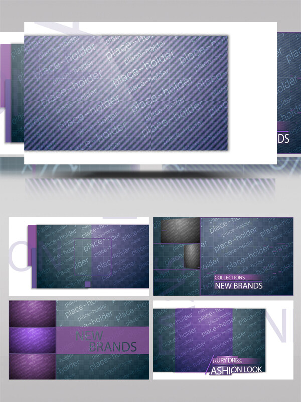 淡紫色主题的时尚影像展示开场ae模板