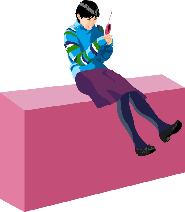 插畫時(shí)尚人物百態(tài)休閑