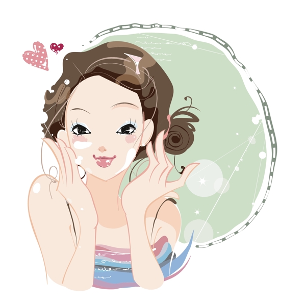 在化妝的女孩