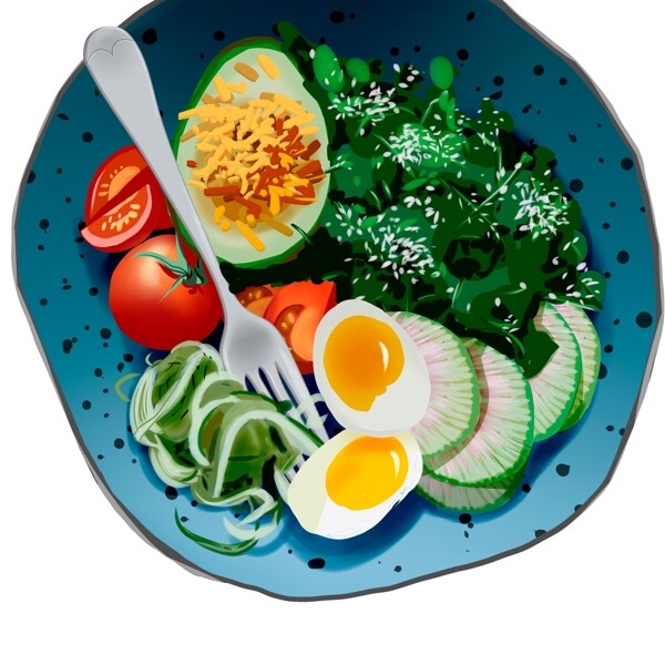 美食营养素食元素卡通设计
