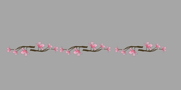 粉色花朵花枝分割线