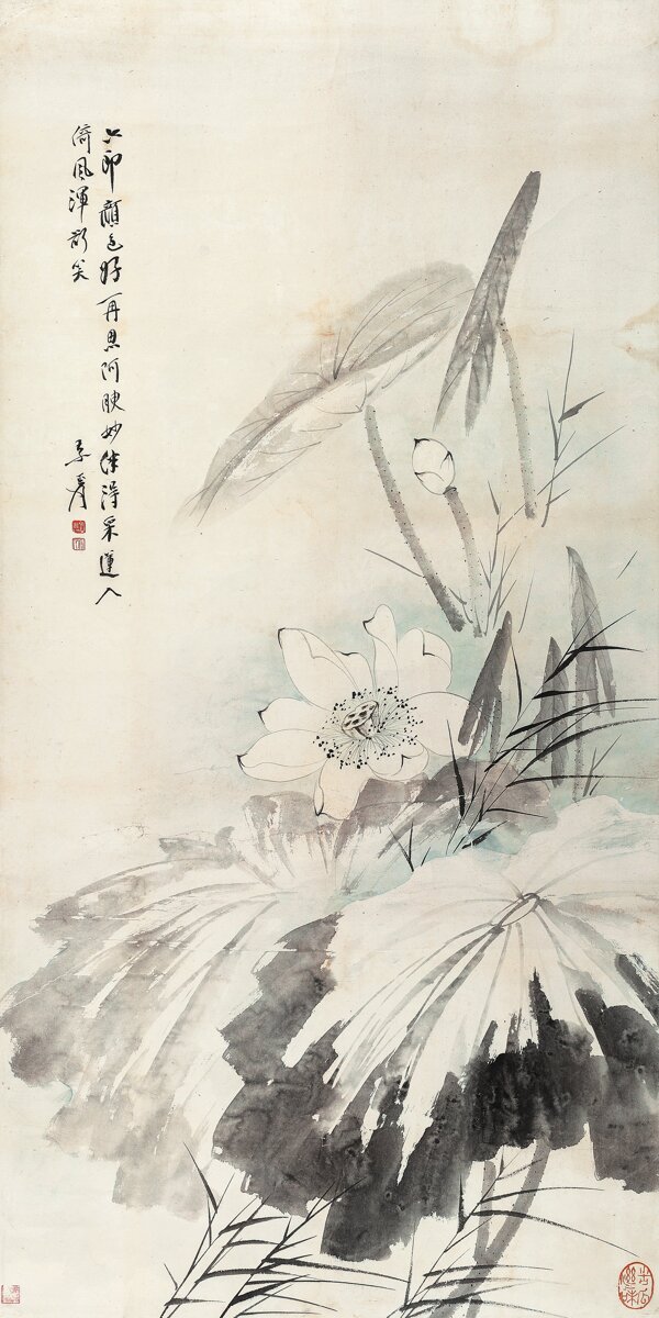 張大千清荷圖
