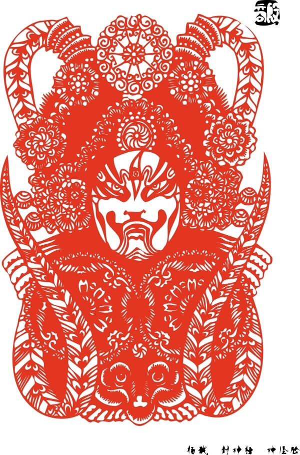 印花矢量圖民族臉譜色彩紅色免費素材