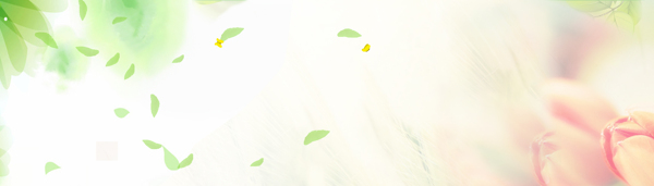 春季綠葉漂浮淘寶全屏banner背景