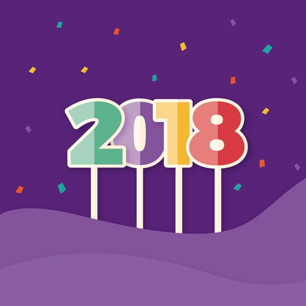 卡通文字2018年背景