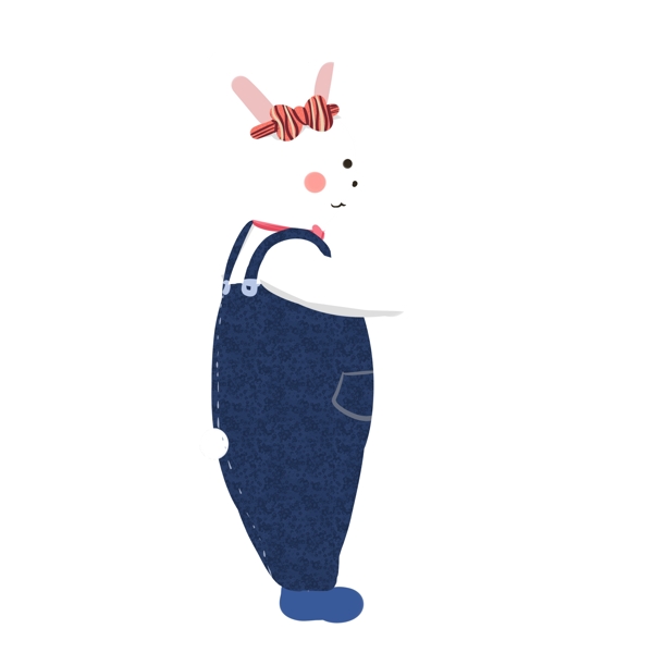 可爱白兔动物卡通透明素材