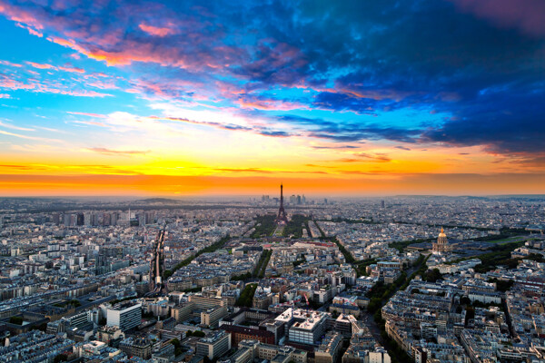 巴黎风景鸟瞰图片