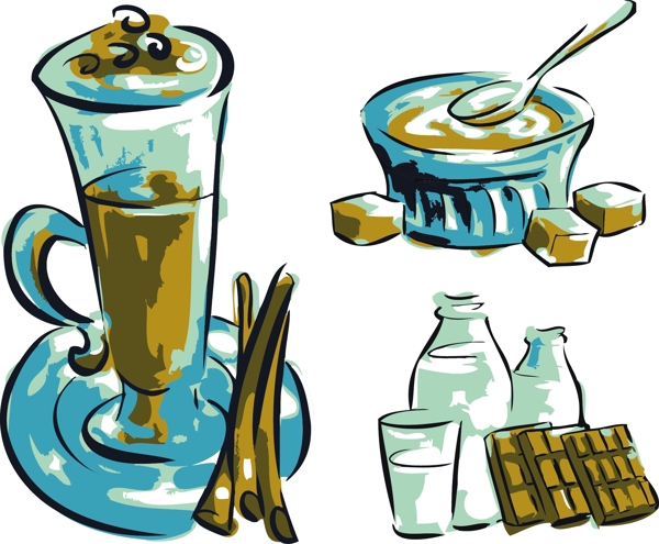 餐廳菜單上的插圖