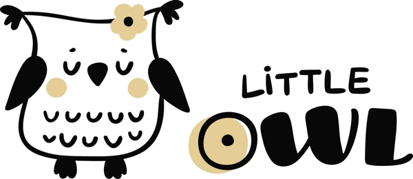 猫头鹰卡通动物水果童话小孩子矢量