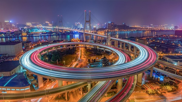 上海城市立交桥背景