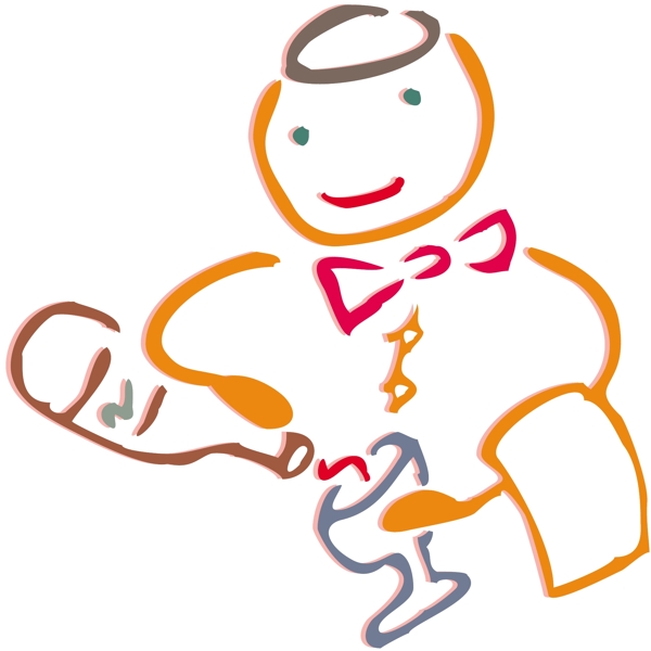 服務(wù)員簡(jiǎn)筆畫