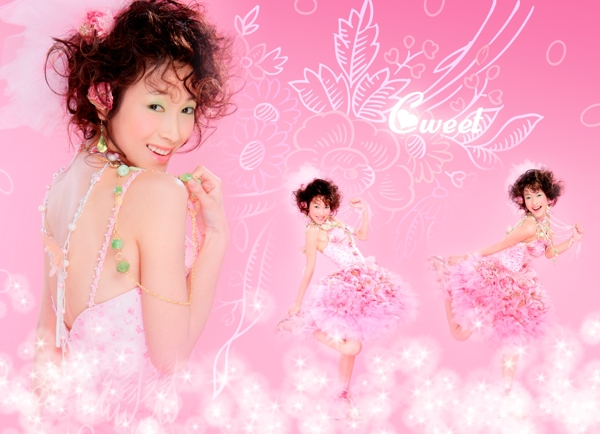 婚紗模板粉紅浪漫風格婚紗模板
