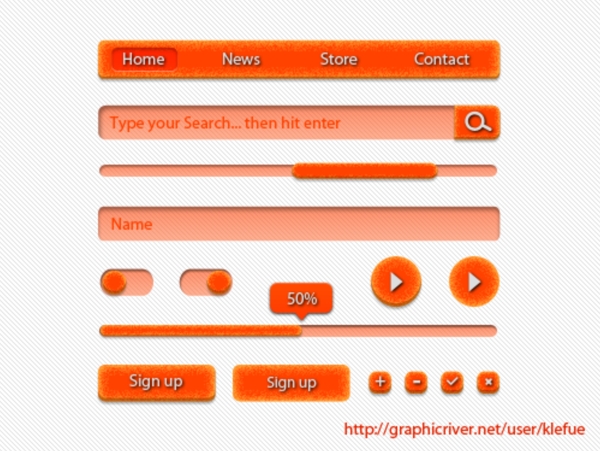 多汁的橘子WebUI工具包PSD